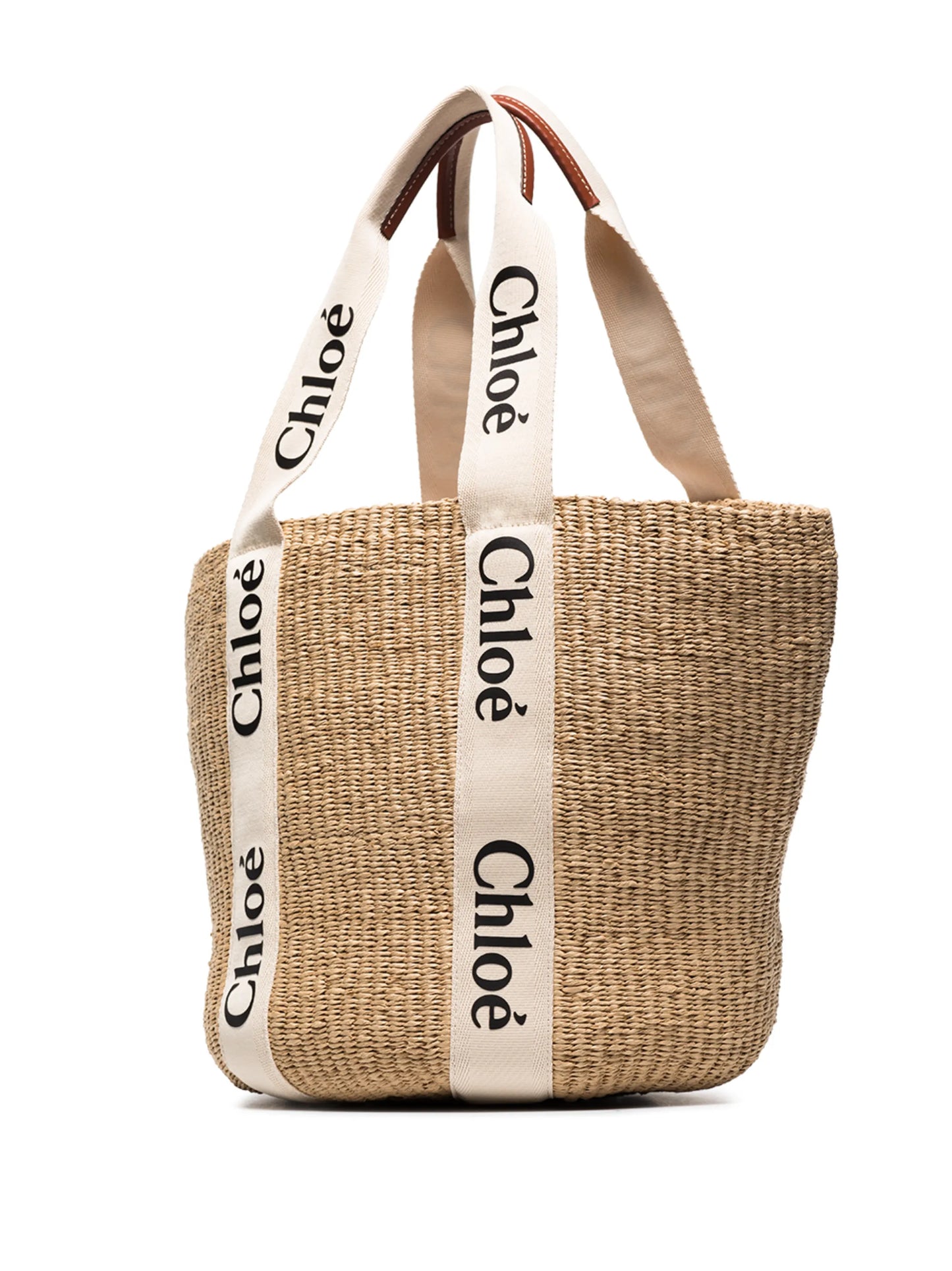 Chloé large Woody logo-strap tote bag