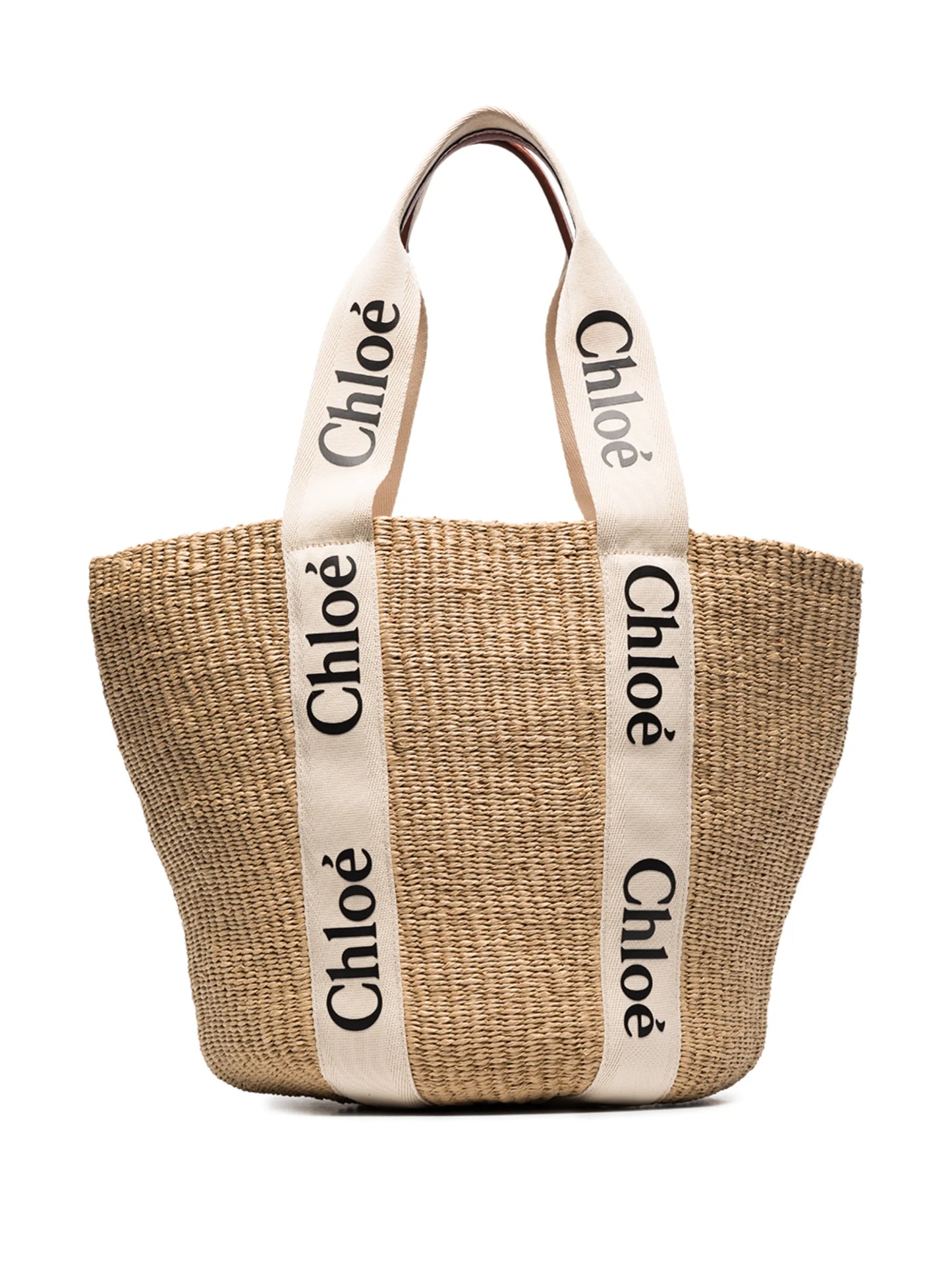 Chloé large Woody logo-strap tote bag